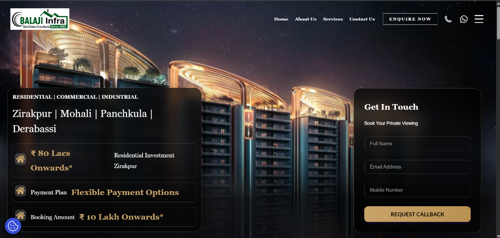 Balaji Infra Real Estate Property Portal developed by Codapion Technologies